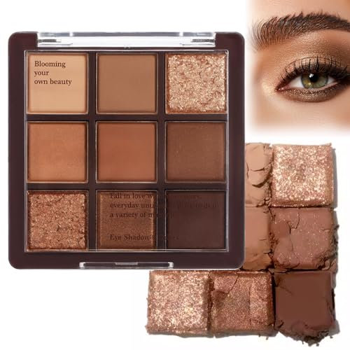 Xumann 9 Colour Matte Brown Eyeshadow Palette, Smokey Neutral Eyeshadow Palettes