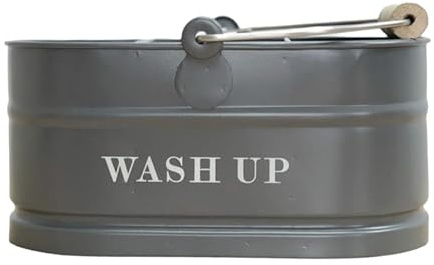 Loft 1850 Metal Charcoal Wash Up Tidy | sink Organiser | Under Sink Kitchen Organiser | Cleaning Storage | Washing Up Utensil Holder