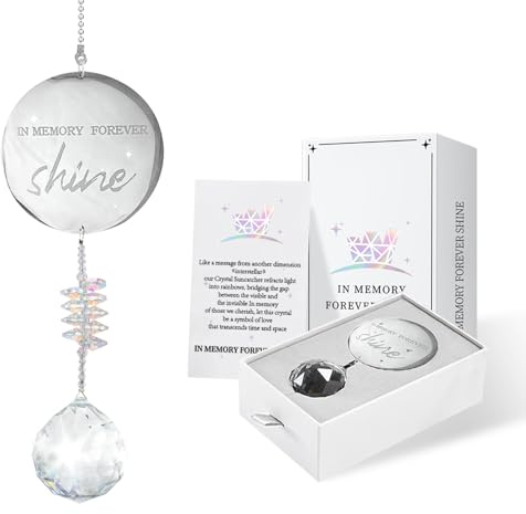 Crystal Suncatcher Hanging Ornament for Loss of Loved One, Sympathy & Bereavement Gift Ideas for Women & Men