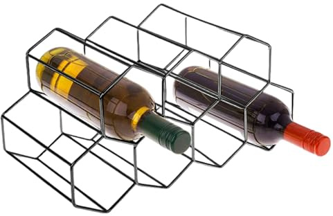 Casier à vin empilable à 3 Niveaux, Support pour 9 Bouteilles de vin, Support Moderne pour 9 Bouteilles de vin, étagère Moderne en métal pour vin