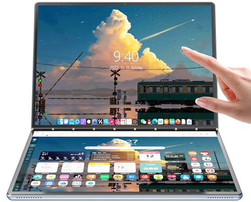 KingnovyPC 10.95 pollici Laptop Touchscreen i3 1215U Doppio schermo Tablet PC 16 GB Ram 1 TB SSD Notebook Computer con penna stilo 180° Flipping, 2 Type-C, USB3.0, WiFi 6