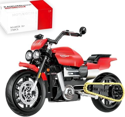 JUCYJULY Motorcycle Building Blocks Kits, 578 PCS Racing Motorbike Model Building Blocks Set for Adults, MOC Superbike Gifts Construction Vehicles Toys