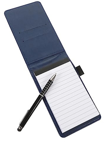 DIYEAH A7 Notizbuch Klein aus Pu Leder Blau mit Stift Tragbar für Bürobedarf Notizen und Tagebuch für Schule und Arbeit