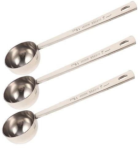 Cabilock 3piezas Cuchara De Café De Acero Inoxidable Gruesa y Apta Para Postres y Espresso Medidora Para Uso Doméstico y Cocina