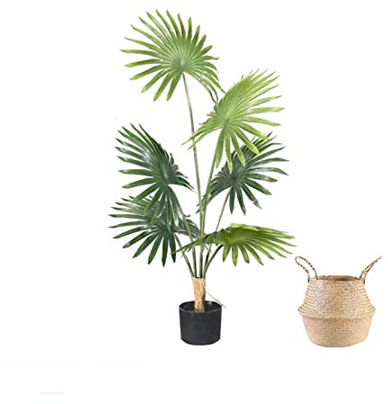 erkebspm Plantes artificielles en Pot, Palmier Nain, Arbre Artificiel en Pot de 47 Pouces, Arbre Artificiel pour la décoration de la Maison, du Salon, Plantes artificielles en Pot