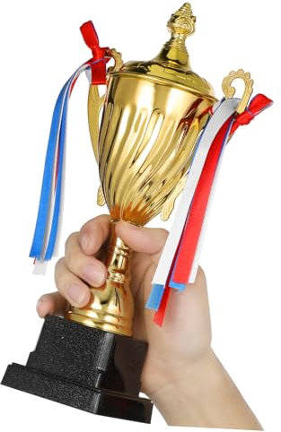 BESPORTBLE Coppa in Metallo di Grandi Dimensioni per Sport e Celebrazioni Superficie Lucida e Base Stabile per Premi e Decorazioni