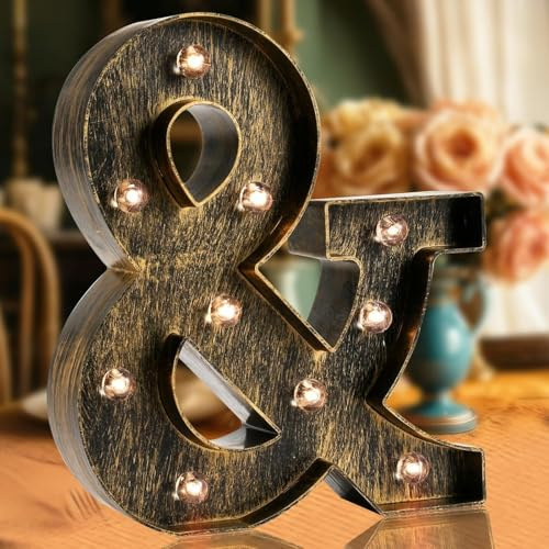 LED Marquee Letter Lights, Light Up Letters Glitter Alphabet Letter Sign Battery Powered for Night Light Birthday Party Wedding Girls Gifts Home Bar Christmas Decoration