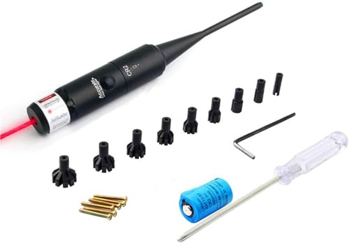 KinZon Kit de visée à alésage Rouge Laser Bore Sighter pour Calibre de 0.17 à 0.54 pour Lunette de visée et Arme de Poing,Airsoft