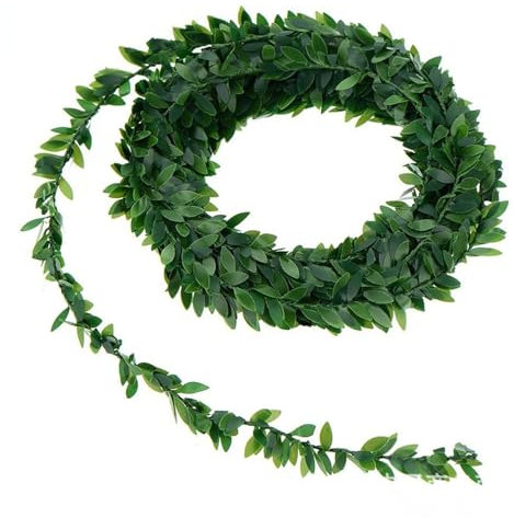 Artificial Ivy Garlands Green Leaves 7.5 M / 24.6Ft Realistic Fake Aesthetic Hangin Vines for Home Garden Accessories Wedding Party Wall Decor