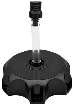 Tapa del Tanque de Combustible de Aluminio con ventilación de Revestimiento 50 mm para Motocicleta ATV Motocross Compatible con la mayoría de Las Aberturas de Tanque de 50 mm(Black)
