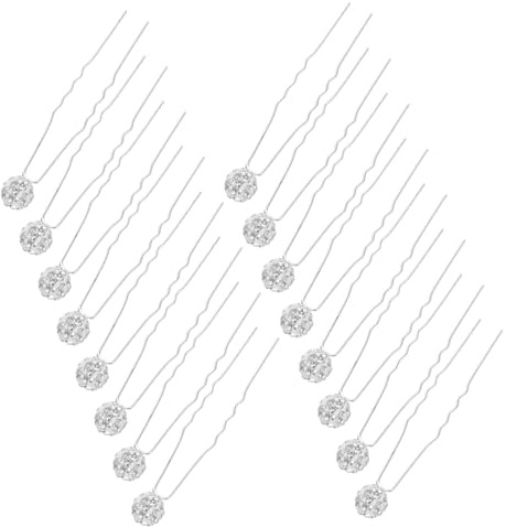 WOONEKY 20 pièces Épingles à Cheveux Métal U Forme de Fourche pour Mariage Accessoires avec Ronds Maintien Sécurisé pour de Mariée et Hanfu