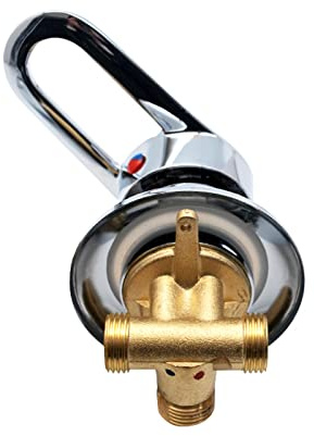 Déviateur de Valve d’eau chaude et froide, Mitigeur thermostatique 2/3/4/5 voies for douche, filetage G1/2, finition argent et or(Hot and Cold Water Control)