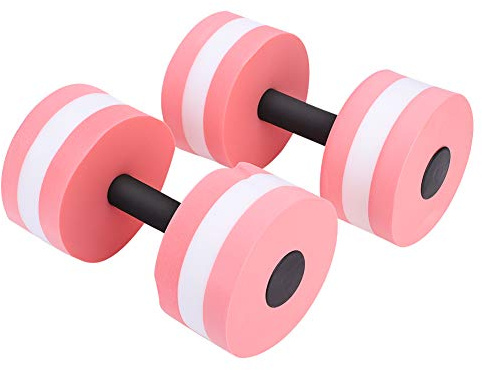 KIMISS Juego de Mancuernas para Entrenamiento de Aeróbic Acuático, Mancuernas de Agua de Espuma EVA para Fitness en la Piscina, Ideal para Desarrollar Fuerza y ​​moldear el Cuerpo (Pink)