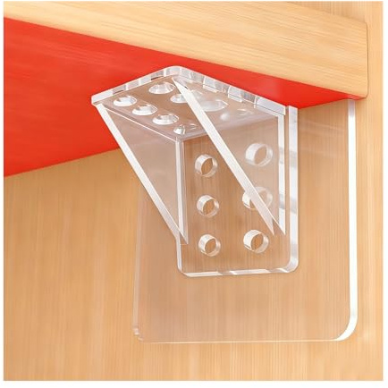 9 Pcs Cupboard Shelf Support Pegs, Self Adhesive Kitchen Cupboard Shelf Supports, Acrylic Wardrobe Shelves Pegs for Shelves Clips, Wardrobe Partition Holders for Kitchen Clapboard Layer Cabinets