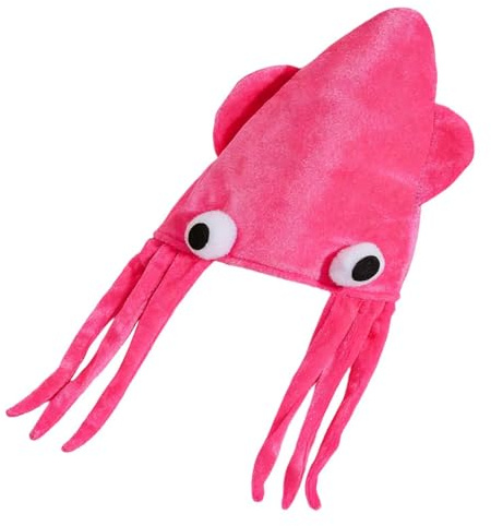 Genérico Gorros Divertidos para Niños - Disfraz de Calamar de Peluche Transpirable,Gorros de Animales Marinos para - para Halloween, Navidad, Cumpleaños, Fotografía, Niños, Adultos, Chicos, Chicas