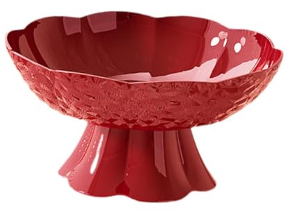 Sharplace Pedestal Bowl Creativo Frutero con Base, Frutero Soporte, Exhibir Frutas Organizador para Dulces y Centro de Mesa Práctico, Organizador de Bocadillos para Fiestas y Uso Diario, Rojo
