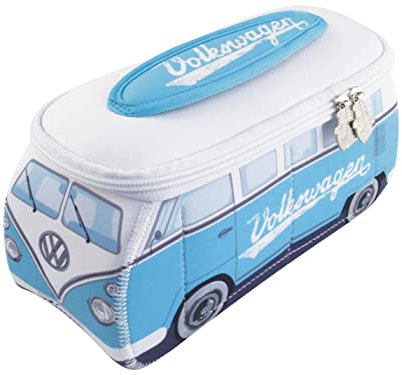 BRISA VW Collection - Volkswagen Neopren Universal-Schmink-Kosmetik-Kultur-Reise-Apotheke-Tasche-Mäppchen-Beutel T1 Bulli Bus (Türkis/Klein)