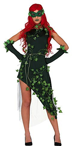 shoperama Poison Ivy Damen Kostüm Kleid Pflanzen-Schurkin Waldfee Eva Efeu