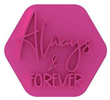 LissieLou Always and Forever Cookie Stamp Wedding Love Icing Fondant Embosser - Light Pink