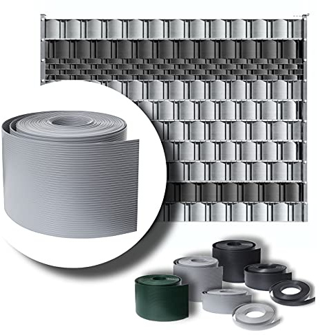 LeoDalm Sichtschutzstreifen für Doppelstabmatten Premium-PP (Polypropylen) 3D Zaun Stärke 1,7mm (19cm x 26m, Fenstergrau)
