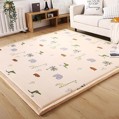 Dmkjdzsw Alfombra De Habitacion Bebe, Niña Niño De Juego Alfombra, Ultra Suaves Estera de Antideslizantes, Adecuadas para Gatear y Jugar-Animal 1-180 * 200cm