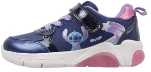 Geox J FADINLIGHT Girl B Sneaker, Navy/Fuchsia, 24 EU