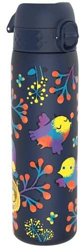 ION8 Botella Agua, 500ml, a Prueba de Fugas, Fácil de Abrir, Cerradura Segura, Apta para Lavavajillas, Sin BPA, Asa de Transporte, Fácil de Limpiar, Neutro en Carbono, Aves