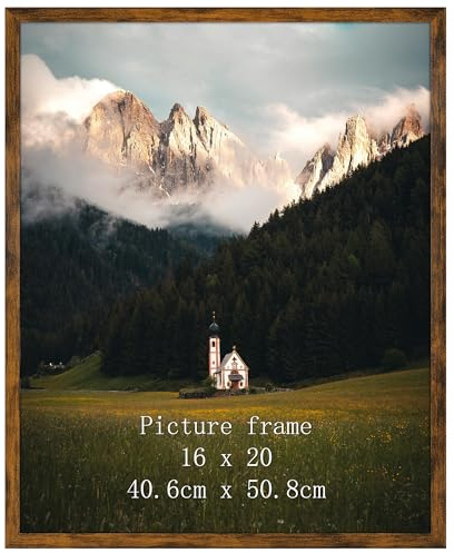 Giftgarden Bilderrahmen 40x50 cm, Einzel Rahmen für 50x40 cm Fotos und Bilder | Großer Posterrahmen – ausschließlich für horizontale oder vertikale Wandmontage, Braun