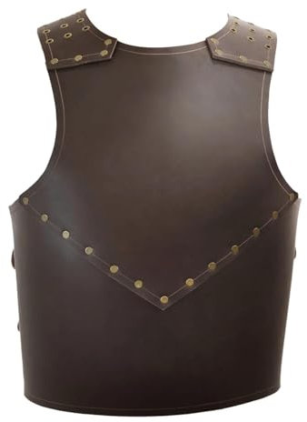Amagogo Mittelalterliche Brustpanzerung für Erwachsene, Steampunk-Samurai-Rüstung für Partys, Rollenspiele, Cosplay, Dunkelbraun