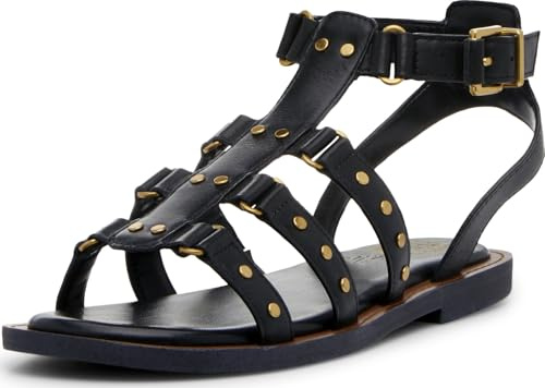 Vince Camuto, Women's, Claira Gladiator Flat Sandals, Black, 6, Medium