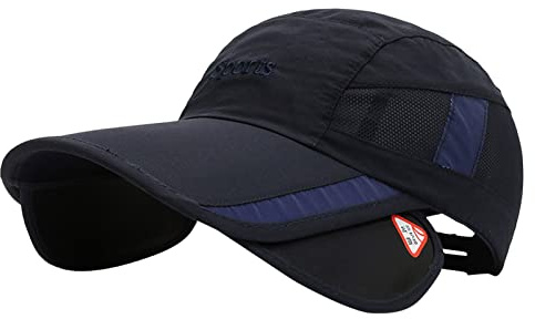 Grande visière pour homme - Casquette de baseball rétractable - Casquette d'été respirante - Chapeau de cyclisme avec visière