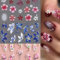 BSITSSS Fleur Stickers Ongles, Autocollant Nail Art 5D Relief Tridimensionnel, Magnifiquement Stickers pour Ongles, Floral Decoration Ongle, 3 Feuilles Deco Ongle Nail Art