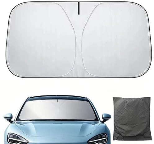 Parasole Auto Parabrezza Interno Magnetico,Parasole Auto Interno,Protezione UV e Isolamento Termico,per SUV e Berline di Grandi Dimensioni,Oscuramento,Installazione Rapida,Pieghevole con Custodia
