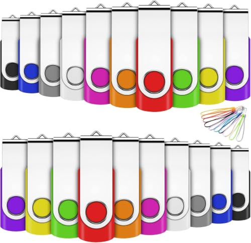 EASTBULL USB Stick 10 stück Einklappbarer USB 2.0 (32GB, Mehrfarbig-2) | Transmemory Memory Sticks