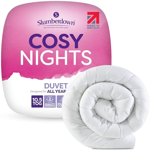 Slumberdown Cosy Nights King Size Duvet 10.5 Tog - Breathable & Soft All Year-Round King Quilt for Summer, Autumn & Winter | UK-Made, Non-Allergenic & Washable (225 x 220cm)