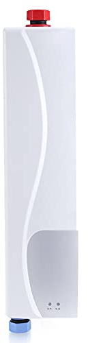 Mini-Durchlauferhitzer Elektrische Durchlauferhitzer Instant Warmwasserbereiter Elektrische Warmwasserbereiter für Badezimmer, Küche, Dusche, 3000W(weiß)