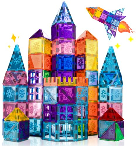 Xekel Costruzioni Magnetiche per Bambini 100 Pezzi, Magneti Bambini con Potenti Magneti, Magnetic Tiles Educative, Costruzioni per Bambini 3+ Anni, Regalo Creativo