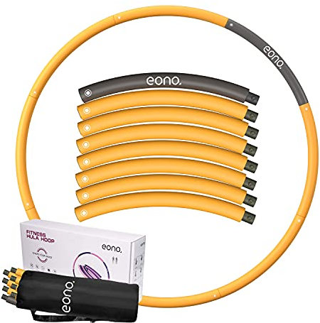 Eono Hula Hoop Reifen Erwachsene Kinder mit Schaumstoff, Fitness Hula Hoop zur Gewichtsreduktion, 8 Segmente Abnehmbarer Hoola Hoop Reifen Geeignet Für Fitness/Sport 1.2kg 1.8kg