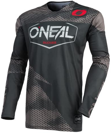 O'NEAL | Motocross-Trikot | Enduro Motorrad | Schnell trocknendes Performance-Material, kragenloses Design, Athletische Passform | Jersey Mayhem Covert | Erwachsene | Charcoal Grau | Größe M