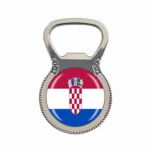 Flaschenöffner mit Kroatien-Flagge, Bierflaschenöffner, Kühlschrankmagnet, Metall, Glas, Kristall, Reise-Souvenir, Geschenk, Heimdekoration