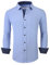 Alex Vando Mens Dress Shirt Wrinkle Free Regular Fit 4-Way Stretch Button Down Shirts, Blue, Large