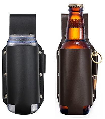 HUYIWEI Fondina per Birra Classica per Uomo,2 pezzi Fondina per Birra da Cowboy,Beer Holster Beer Belt come regalo per uomini, idee regalo per amici, papà, colleghi, barbecue party
