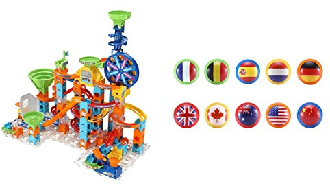 VTech – Marble Rush, Circuit à Billes - Ultimate Set Electronic XL100E – Construction - Dès 4 Ans + Pack De 10 Marblebilles - Accessoires Marble Rush, Circuit De Billes