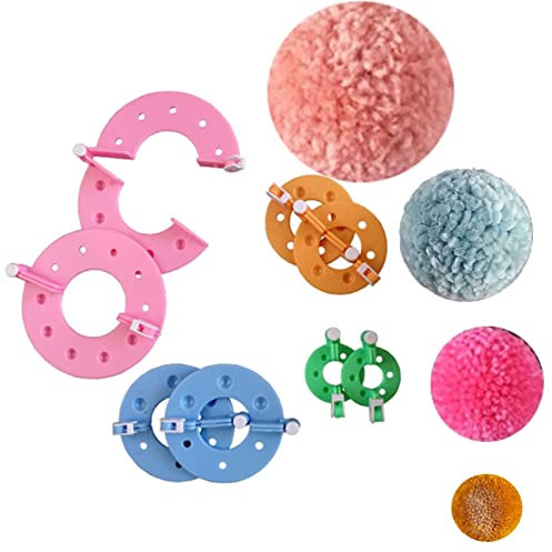 Pom Pom Maker Werkzeug-Set, 4 Größen, Pompom Maker Kits für Flaum Ball Weaver Nadel Handwerk Stricken Wolle Werkzeug Kit DIY Wolle Garn Stricken Handwerk Pom Pom Pom Stricken Loom Kit