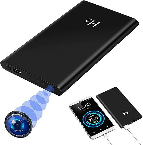 LXMIMI Caméra Espion Cachée, 2 en 1 Mini Caméra avec Banque d'alimentation 5000mAh, Caméra Cachée HD 1080P pour la Sécurité à Domicile Nounou cam avec Vision Nocturne et Enregistrement en Boucle