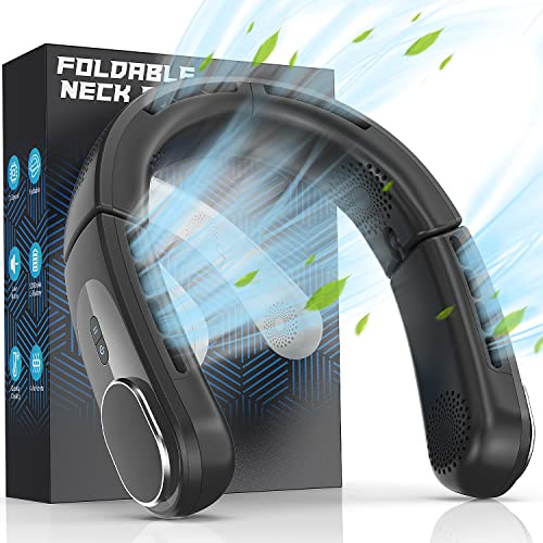 ChillGo Portable Fan - Turbo Bladeless 5200mAh with Strong Airflow, 4 Vent and Up to 13 Hrs Battery, Personal Wearable Neck Fan for Travel, Outdoor Use or Work | 5200mAh with Strong Airflow, Neck Fans that Blow Cold Air with 4 Vent Small Mini Fans Wearable Cooling Fan for Travel Outdoor