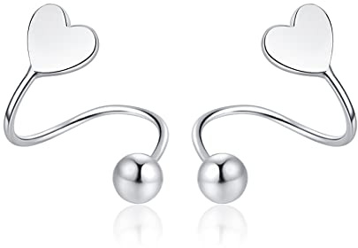 Yifnny Twist Helix Ohrringe, Piercing Wickelohrringe Knorpel S Bend Ohrringe Stern Herz Twisted Spirale Barbell Ohrring Spiral Ohrstecker Piercing Schmuck für Frauen