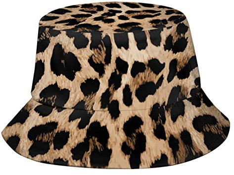 Tier Leopard Schlange Fell Fischerhut Fischerhut Strand Reise Sonnenhut Outdoor Kappe für Unisex Herren Damen, Tier Leopard Schlange Fur16, One size