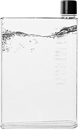 Bouteille d'eau plate A6/A5 - 350 ml/480 ml - Anti-fuite - Réutilisable - En plastique transparent - Pour les voyages, l'extérieur, le fitness, le cyclisme, le camping, la randonnée, le cyclisme