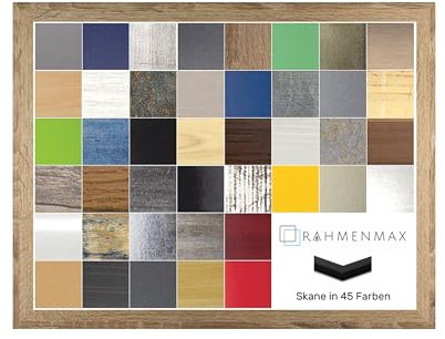 RahmenMax Skane Puzzlerahmen Bilderrahmen Posterrahmen 36x49 cm Sonoma Eiche Dekor Passgenau Handgefertigt inklusive Antireflex Acryl Verglasung